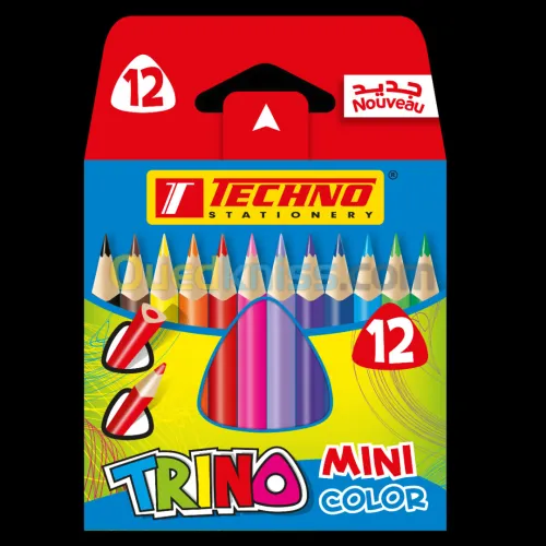 CRAYONS DE COULEURS TRINO MINI BOITE DE 12 PIECES "TECHNO"