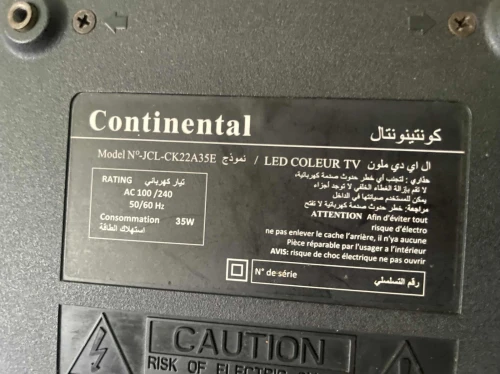 TV continental 22 pouce Full HD 1080p