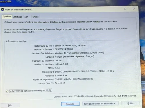 DELL LATITUDE 5480 / I5 6 EME / 8G / 256 SSD /14 POUCE