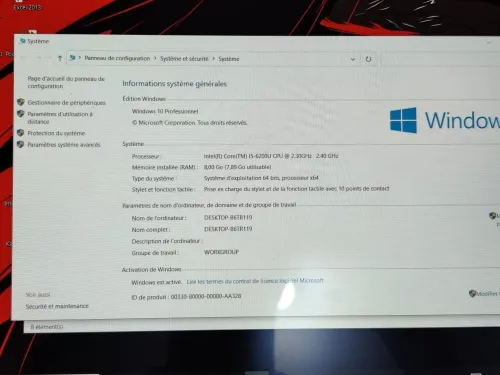 LENOVO X260 YOGA 360 TACTILE / I5 6EME / 8G / 256 SSD /13 FHD +CARTABLE