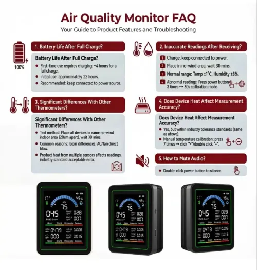 Détecteur de qualité d'air professionnel 10en1