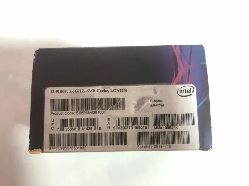Processeur Intel Core i3-9100F (boîtier + ventilateur)