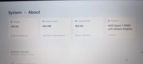 HP Pavilion 15 ( RYZEN 7 / 16GO RAM / 256GO SSD )