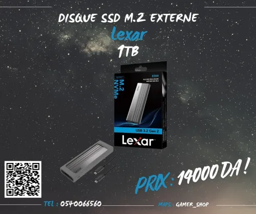 Disque SSD m.2 externe 1TB LEXAR 