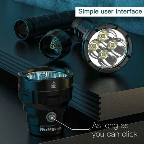 Lampe Torche Wurkkos DL70 - 13000 Lumen Chasse Sous Marine Plongée (Rechargeable)
