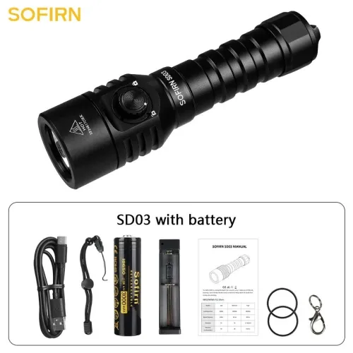Lampe Torche SOFIRN SD03 - 1800 Lumen Chasse Sous Marine Plongée (Rechargeable)