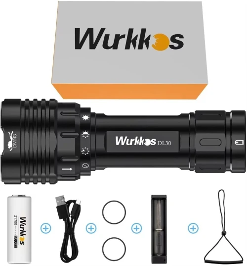 Lampe Torche Wurkkos DL30 - 3600 Lumen Chasse Sous Marine Plongée (Rechargeable)