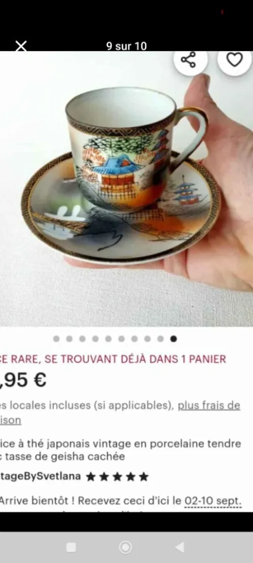 Service de porcelaine japonais pièce rare geicha