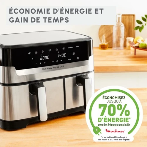 FRITEUSE MOULINEX DUAL EASY FRY & GRILL 8.3L 2IN1 EZ905D20 