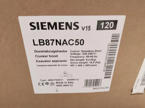 HOTTE SIEMENS ENCASTRABLE 86CM IQ500 INOX