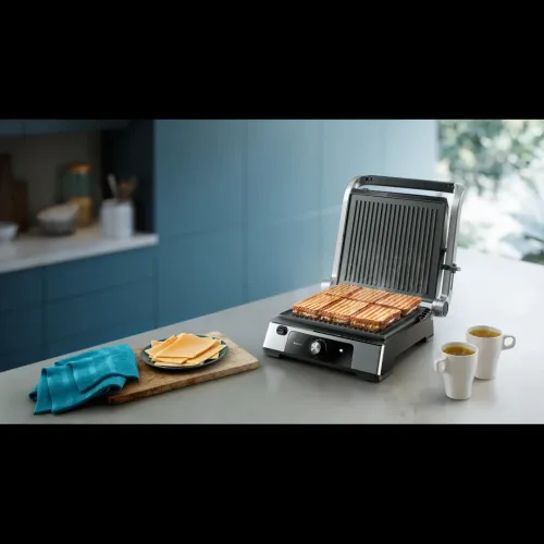 PANINEUSE PHILIPS CONTACT GRILL 2200WATT SÉRIE 5000 HD6301/90  / 180 DEGRÉ