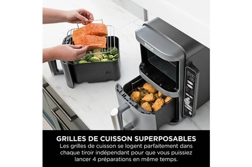 FRITEUSE NINJA AIR FRYER DOUBLE STACK XL 9.5L 6 PROGRAMME 2470WATT SL400EU