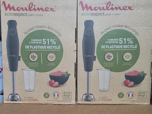 MIXEUR MOULINEX INOX ECO RESPECT 600WATT 4 LAMES 2 VITESSE MADE IN FRANCE