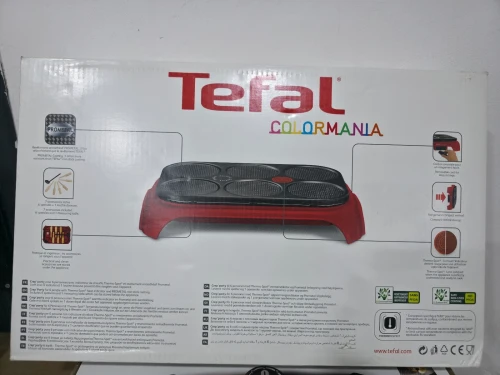 CRÊPIER TEFAL CREP'PARTY COLORMANIA 12CM 1000WATT AVEC 7 ACCESSOIRE PY559312/PY559512 MADE IN FRANCE