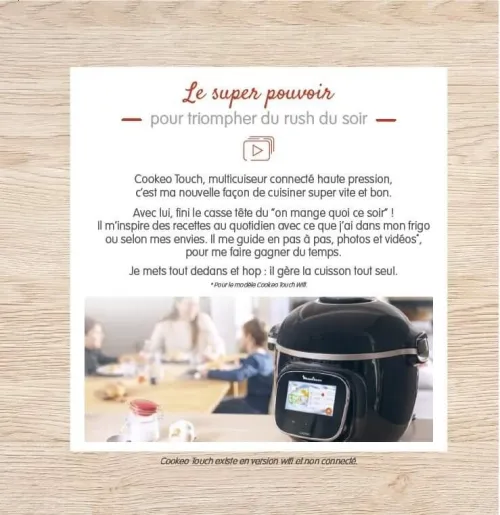 COOKEO TOUCH WIFI CONNECTÉ MOULINEX 6L 13 PROGRAMME CE902800 