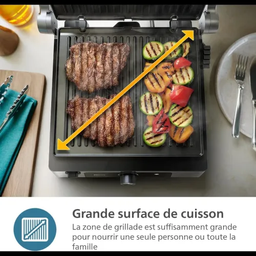 PANINEUSE PHILIPS CONTACT GRILL 2200WATT SÉRIE 5000 HD6301/90  / 180 DEGRÉ