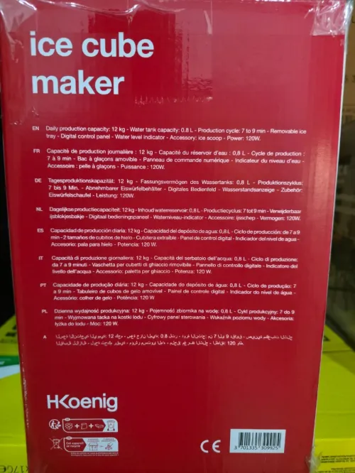 PONDEUSE A GLACON HKOENIG 12KG 0.8L 120WATT
