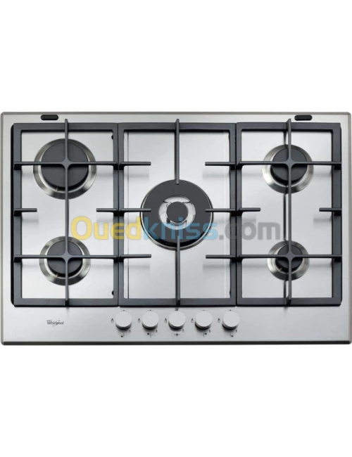 PLAQUE DE CUISSON WHIRLPOOL 5 FEUX 75CM INOX FONTE 