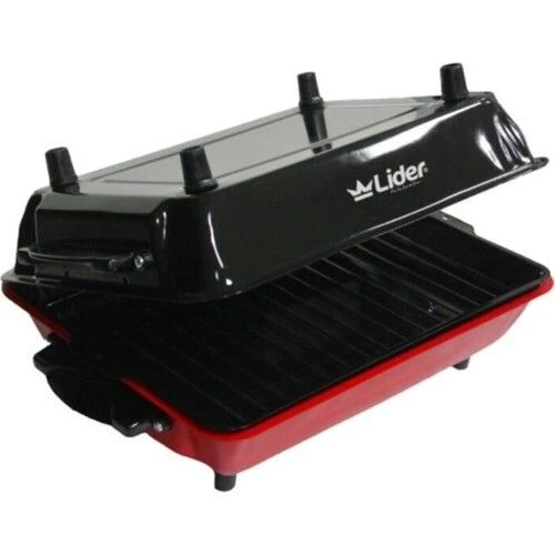 Barbecue Au Charbon De Bois Rectangle Portable D'Extérieur- Rouge/Noir