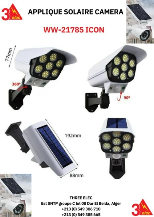 Une lampe à énergie solaire en forme de caméra de surveillance 