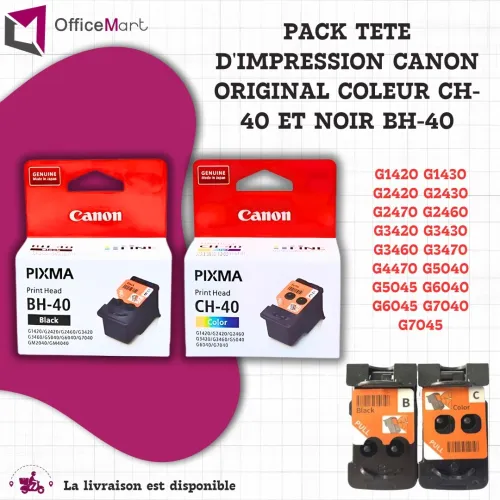 CANON TETE D'IMPRESSION ORIGINAL NOIR BH-40 ET COULEUR  CH-40 POUR G2420-G2430-G3420-G3430-G3470