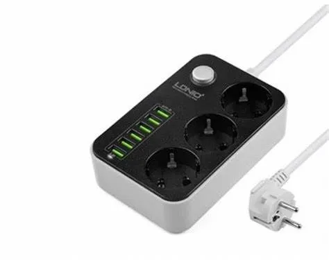 MULTIPRISE LDNIO SE3631 3PRISES + 6USB 2M 2500W