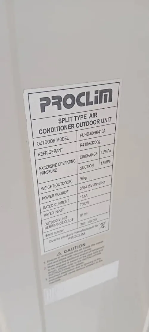 Central proclim 60000btu