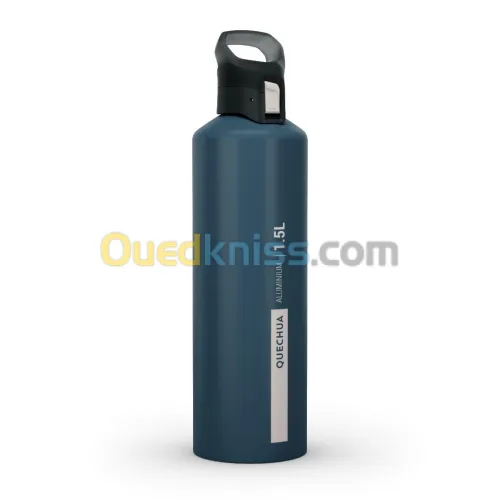 GOURDE RANDONNÉE MH500 BOUCHON OUVERTURE RAPIDE 1,5 LITRE ALUMINIUM BLEU