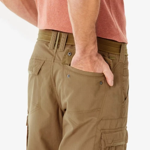 Pantalon cargo de randonnée modulable homme, TRAVEL 500 Modul marron