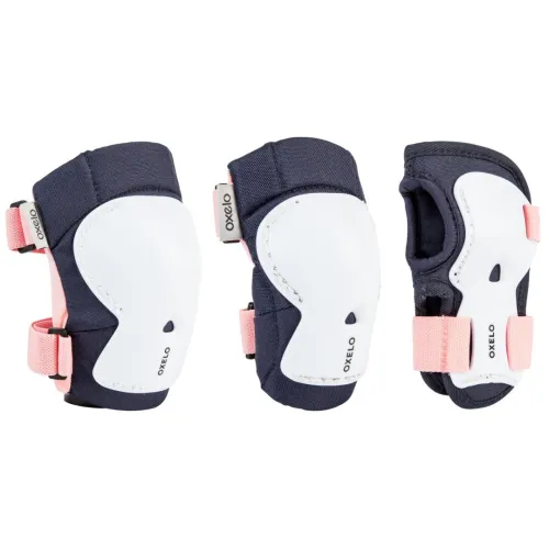 Set 3x2 protections roller trottinette skate enfant PLAY Bleu
