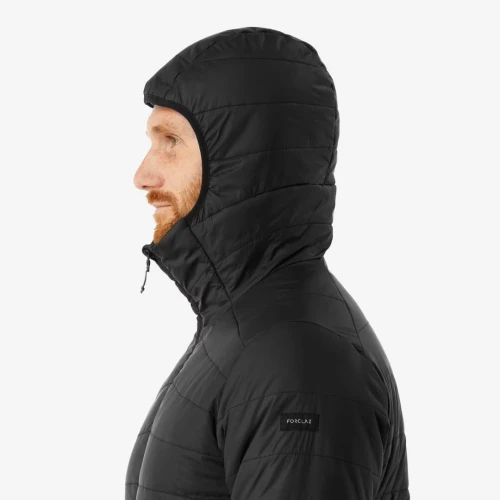 Doudoune de trek synthétique à capuche homme, MT100 - 5C noir