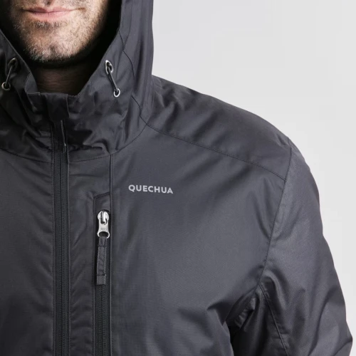Veste de randonnée -10 imperméable homme, NH500 noir
