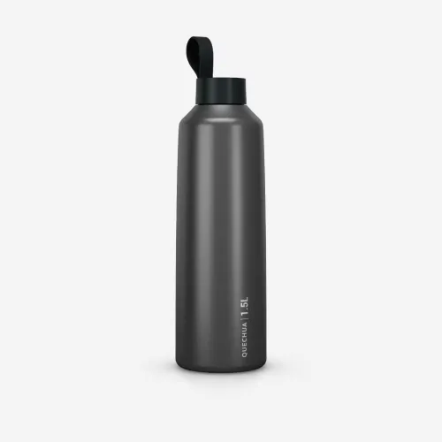 Gourde 100 inox 1,5l avec bouchon à vis pour la randonnée gris