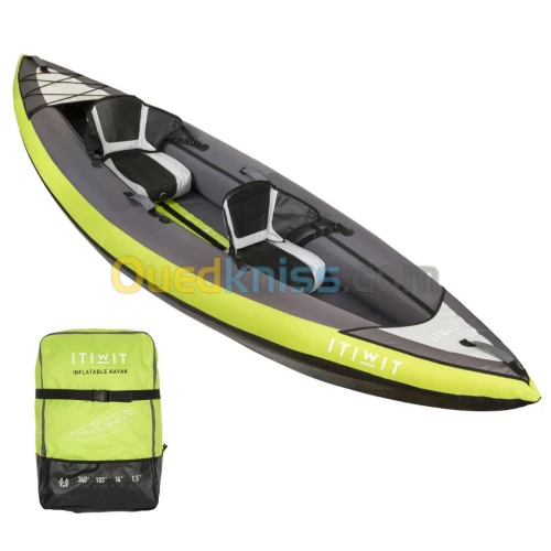 CANOE KAYAK GONFLABLE DE RANDONNEE 1/2 PLACES VERT