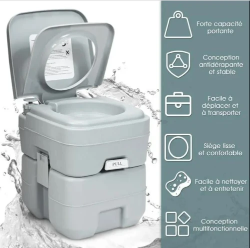 Toilette portable pour le camping 20L - Toilette Chimique