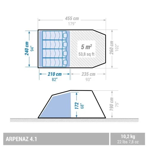 Tente À Arceaux De Camping-Arpenaz 4.1 QUECHUA DECATHLON