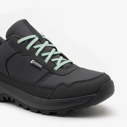 Chaussure de randonnée basse imperméable femme, NH100 WP gris