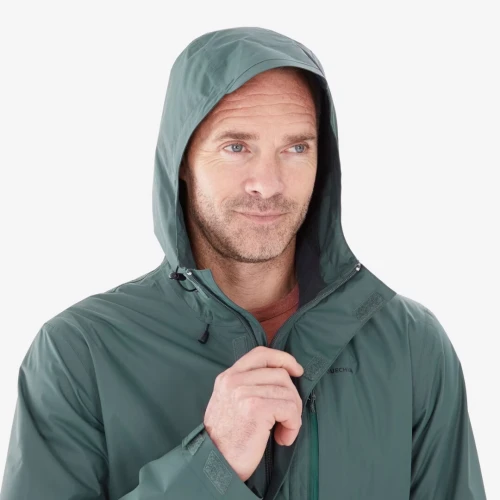 Veste de randonnée imperméable homme, NH500 vert