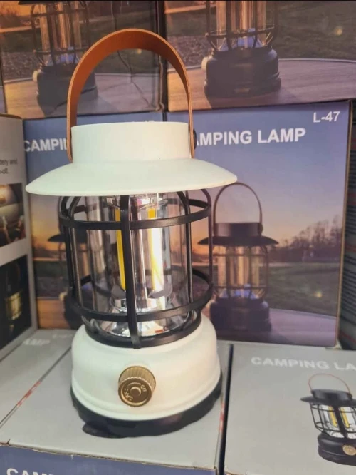 Lampe de Camping Extérieur Lampe d'Ambiance Lanterne Portable avec Crochet pour Tente