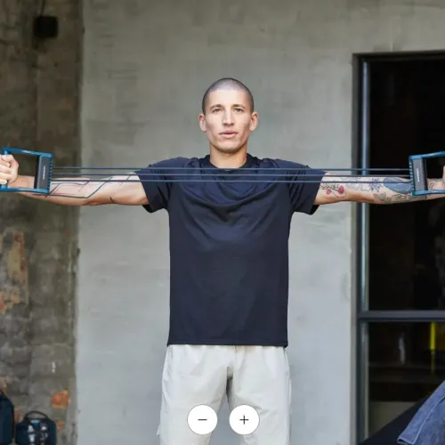Extenseur de musculation réglable de 5 à 25kg - noir et bleu