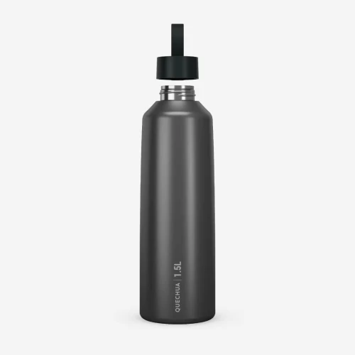 Gourde 100 inox 1,5l avec bouchon à vis pour la randonnée gris