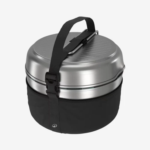 POPOTE CAMP DU RANDONNEUR MH500 INOX + REVÊTEMENT ANTI-ADHÉSIF 2 PERSONNES 2,1L QUECHUA