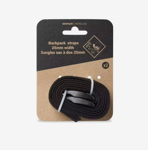 Lot de 2 sangles de serrage 25mm x 1m pour sac à dos de trekking