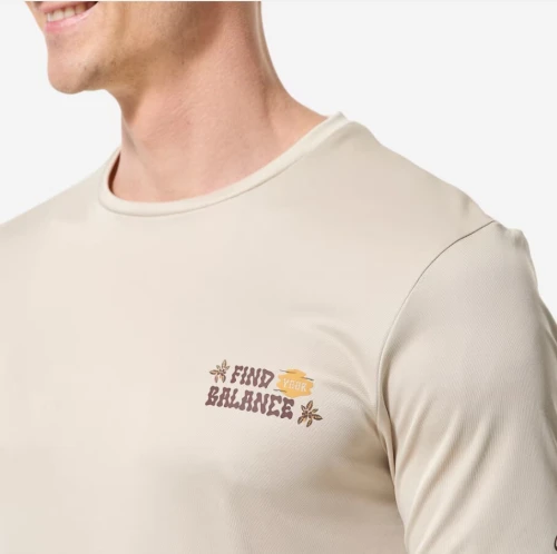 Tee shirt anti uv surf manches courtes ample homme, Print Beige