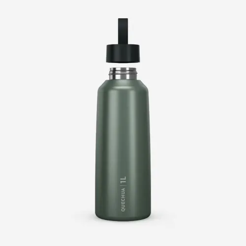 Gourde 100 inox 1l avec bouchon à vis pour la randonnée - Vert