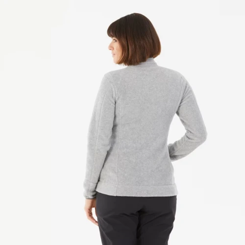 VESTE Polaire de randonnée montagne femme, MH100 full zip gris