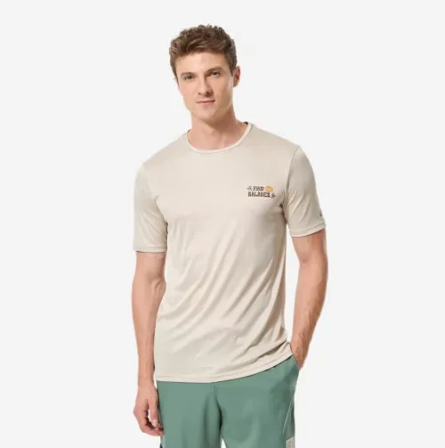 Tee shirt anti uv surf manches courtes ample homme, Print Beige