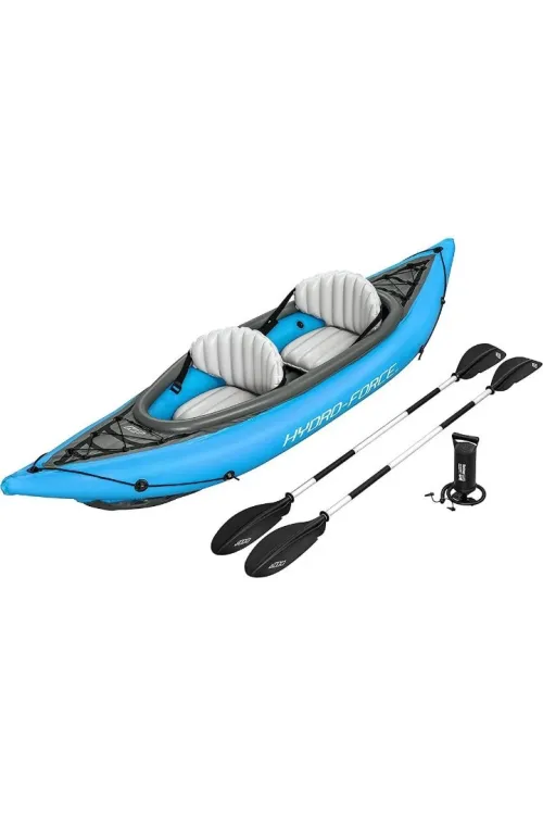 Kayak Gonflable 2 Personnes Avec 2 Pagaies Avec Pompe À Air Hydro-Force