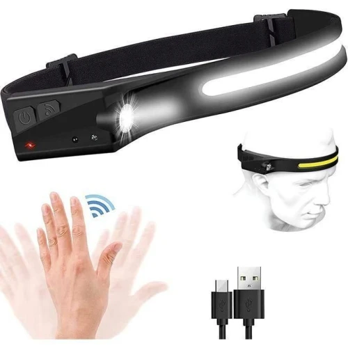 Lampe Frontale Led Rechargeable Usb - Détecteur De Mouvement