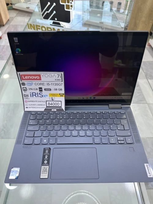 LENOVO YOGA 7i  X360 CPU: CORE I5 / 1135G7 8 cœurs DISC : 256 GB  (SSD) RAM : 08  